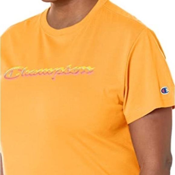 Champion Women's Classic Logo T-Shirt Orange Size large, Tee - Picture 3 of 11